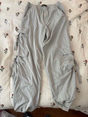 Zara Light Taupe Elastic Waist Pants